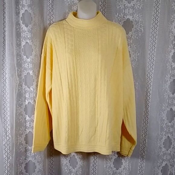 Basic Education Classic Yellow Turtleneck Sweater for Men Size M Unisex - Picture 2 of 8